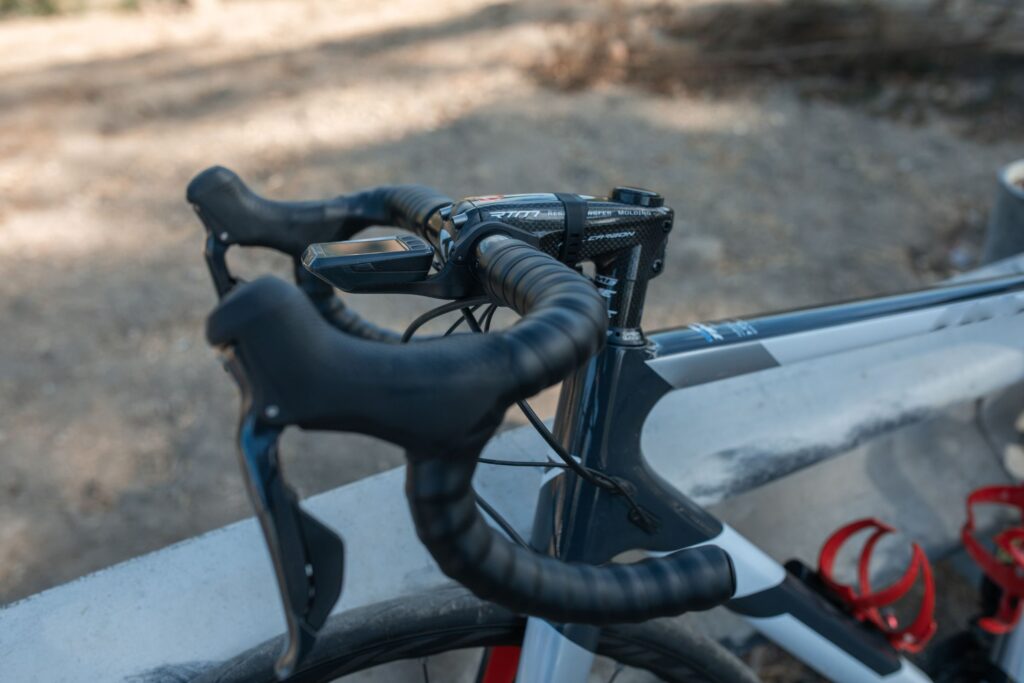 Detalle del cuadro de una bicicleta de carbono